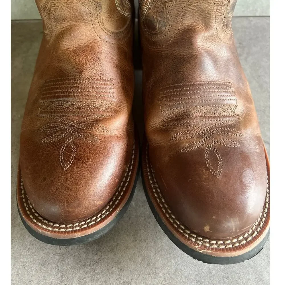 Laredo Mens Dawson Leather cowboy Boots round toe brown western extra wide width